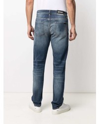 dunkelblaue Jeans mit Destroyed-Effekten von 7 For All Mankind