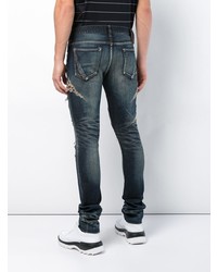 dunkelblaue Jeans mit Destroyed-Effekten von Fagassent