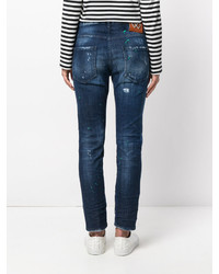 dunkelblaue Jeans mit Destroyed-Effekten von Dsquared2