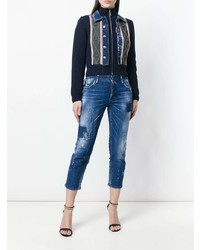 dunkelblaue Jeans mit Destroyed-Effekten von Dsquared2