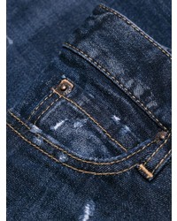 dunkelblaue Jeans mit Destroyed-Effekten von Dsquared2