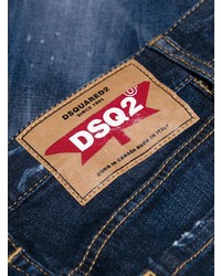 dunkelblaue Jeans mit Destroyed-Effekten von Dsquared2