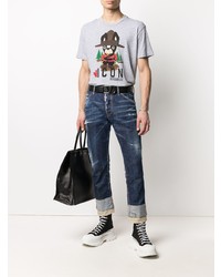 dunkelblaue Jeans mit Destroyed-Effekten von DSQUARED2