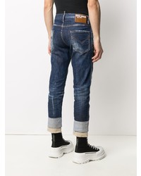 dunkelblaue Jeans mit Destroyed-Effekten von DSQUARED2