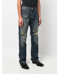 dunkelblaue Jeans mit Destroyed-Effekten von Flaneur Homme