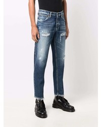 dunkelblaue Jeans mit Destroyed-Effekten von Dondup