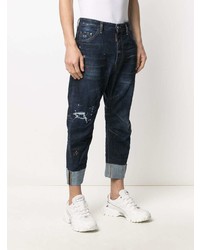 dunkelblaue Jeans mit Destroyed-Effekten von DSQUARED2