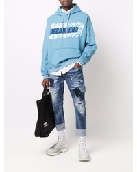 dunkelblaue Jeans mit Destroyed-Effekten von DSQUARED2