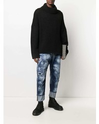 dunkelblaue Jeans mit Destroyed-Effekten von DSQUARED2