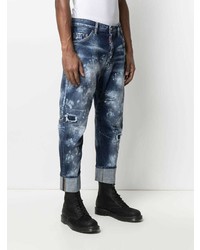 dunkelblaue Jeans mit Destroyed-Effekten von DSQUARED2