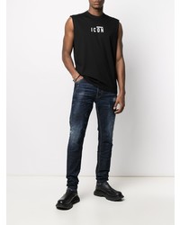 dunkelblaue Jeans mit Destroyed-Effekten von DSQUARED2