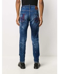 dunkelblaue Jeans mit Destroyed-Effekten von DSQUARED2