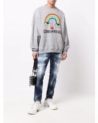 dunkelblaue Jeans mit Destroyed-Effekten von DSQUARED2