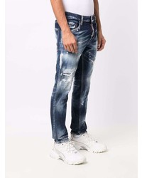 dunkelblaue Jeans mit Destroyed-Effekten von DSQUARED2