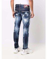 dunkelblaue Jeans mit Destroyed-Effekten von DSQUARED2