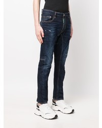 dunkelblaue Jeans mit Destroyed-Effekten von DSQUARED2