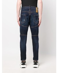 dunkelblaue Jeans mit Destroyed-Effekten von DSQUARED2