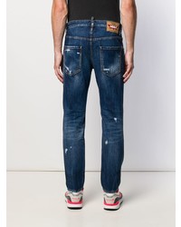 dunkelblaue Jeans mit Destroyed-Effekten von DSQUARED2