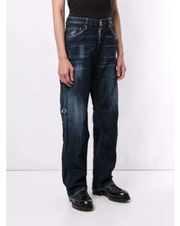 dunkelblaue Jeans mit Destroyed-Effekten von DSQUARED2