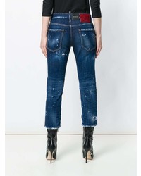 dunkelblaue Jeans mit Destroyed-Effekten von Dsquared2