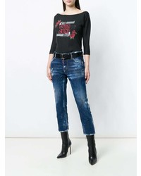 dunkelblaue Jeans mit Destroyed-Effekten von Dsquared2