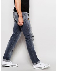 dunkelblaue Jeans mit Destroyed-Effekten von True Religion