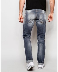 dunkelblaue Jeans mit Destroyed-Effekten von True Religion