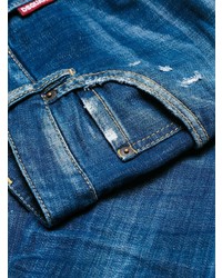 dunkelblaue Jeans mit Destroyed-Effekten von Dsquared2