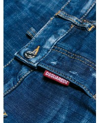 dunkelblaue Jeans mit Destroyed-Effekten von Dsquared2