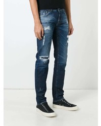 dunkelblaue Jeans mit Destroyed-Effekten von Dolce & Gabbana