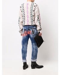 dunkelblaue Jeans mit Destroyed-Effekten von DSQUARED2