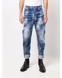 dunkelblaue Jeans mit Destroyed-Effekten von DSQUARED2