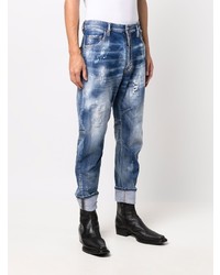 dunkelblaue Jeans mit Destroyed-Effekten von DSQUARED2