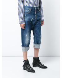 dunkelblaue Jeans mit Destroyed-Effekten von Dsquared2