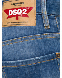 dunkelblaue Jeans mit Destroyed-Effekten von DSQUARED2