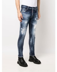 dunkelblaue Jeans mit Destroyed-Effekten von DSQUARED2