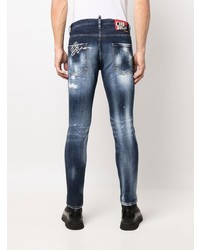 dunkelblaue Jeans mit Destroyed-Effekten von DSQUARED2