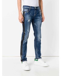 dunkelblaue Jeans mit Destroyed-Effekten von Les Hommes