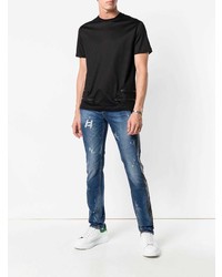 dunkelblaue Jeans mit Destroyed-Effekten von Les Hommes