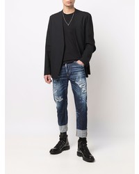 dunkelblaue Jeans mit Destroyed-Effekten von DSQUARED2