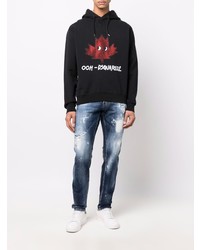 dunkelblaue Jeans mit Destroyed-Effekten von DSQUARED2