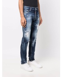 dunkelblaue Jeans mit Destroyed-Effekten von DSQUARED2