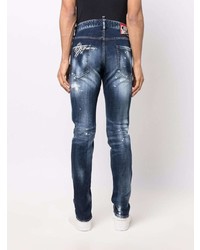 dunkelblaue Jeans mit Destroyed-Effekten von DSQUARED2