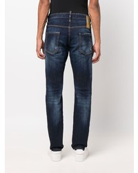 dunkelblaue Jeans mit Destroyed-Effekten von DSQUARED2