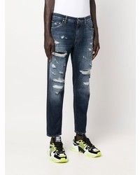 dunkelblaue Jeans mit Destroyed-Effekten von Dolce & Gabbana