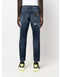 dunkelblaue Jeans mit Destroyed-Effekten von Dolce & Gabbana