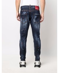 dunkelblaue Jeans mit Destroyed-Effekten von DSQUARED2