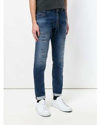 dunkelblaue Jeans mit Destroyed-Effekten von Diesel