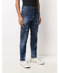 dunkelblaue Jeans mit Destroyed-Effekten von DSQUARED2