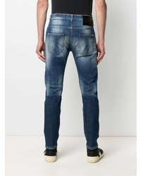 dunkelblaue Jeans mit Destroyed-Effekten von John Richmond